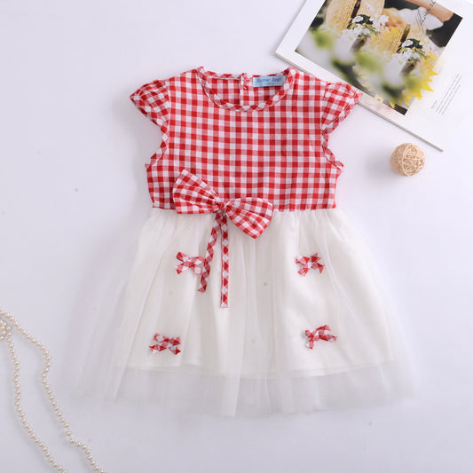Fashionable Cute Girl's Blouse And Bow Skirt