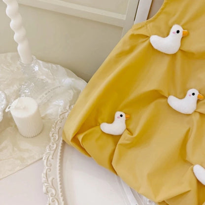 Girls' Cute Little Yellow Duck Cotton Dress