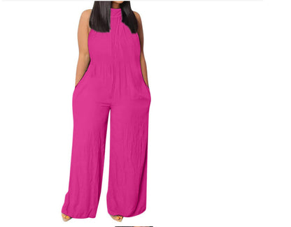 Women's Wide-leg Sleeveless Jumpsuit