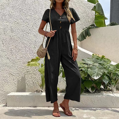 Women's Casual Summer Wide-leg Jumpsuit