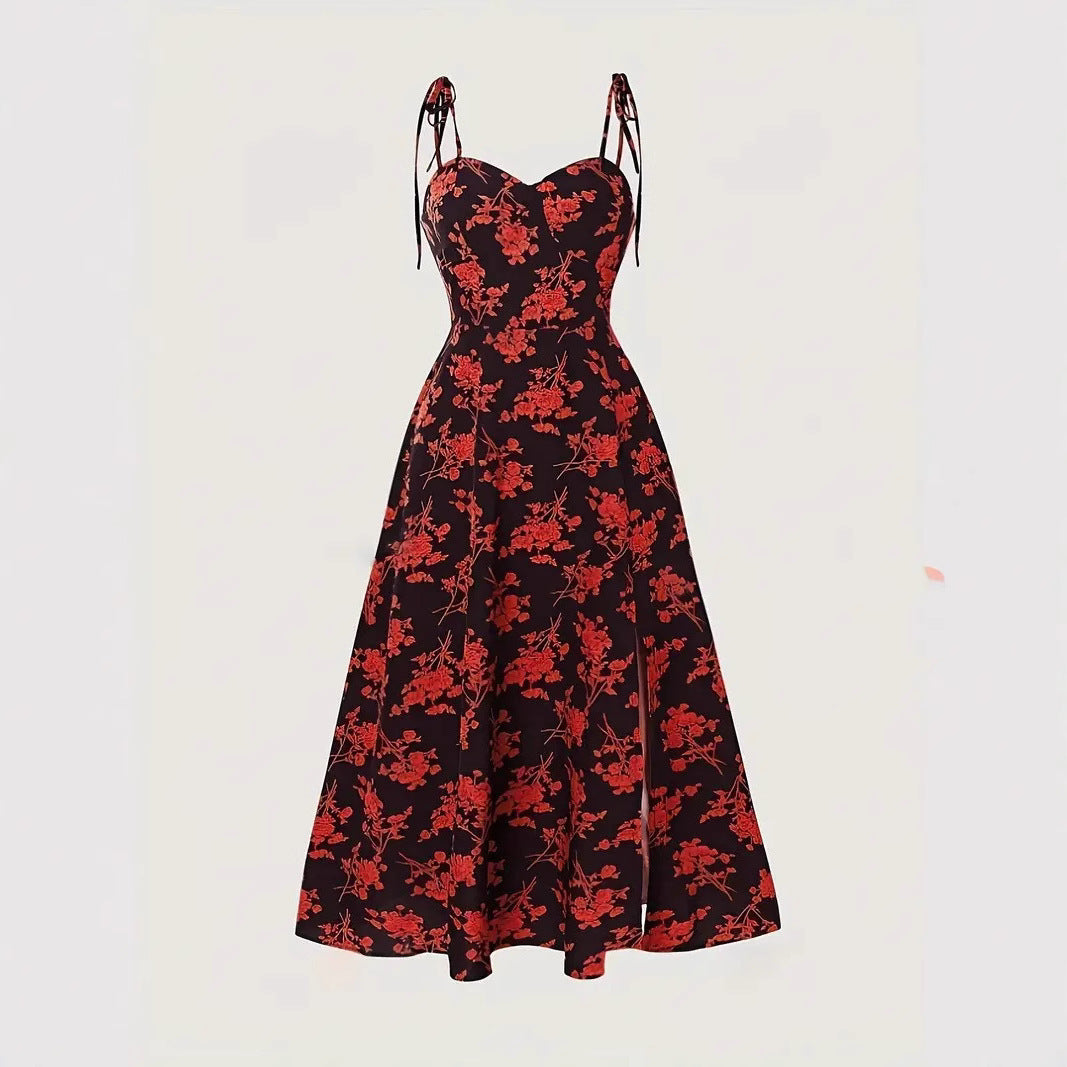 Waist-tight Sexy Floral Slimming Sling Dress