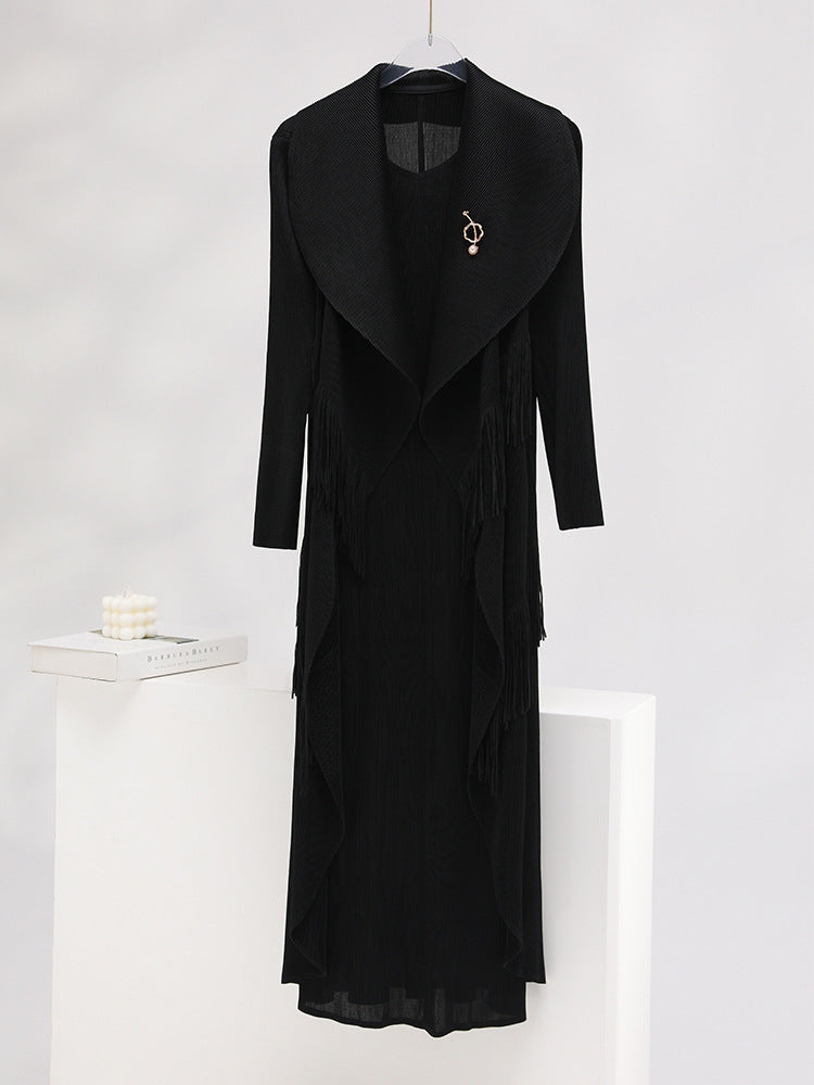 Autumn New Polo Collar Temperament Fake Two-piece Dress