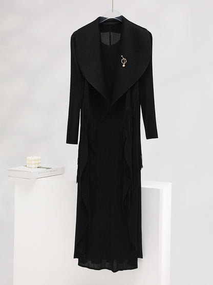 Autumn New Polo Collar Temperament Fake Two-piece Dress