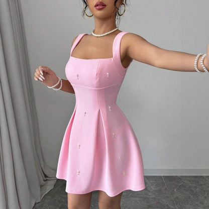 Suspender Dress Waist-tight Slimming A- Line Skirt
