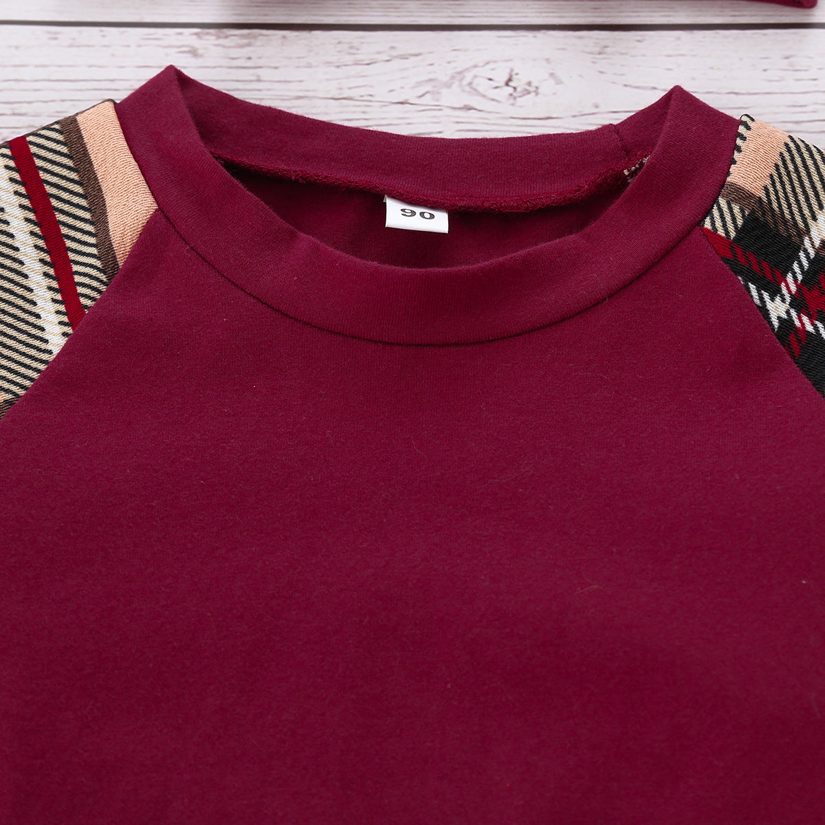 European And American Style Long Sleeved Short Skirt Girls Suit