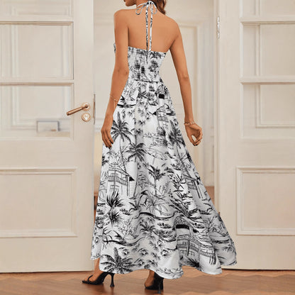 Ladies' Fashion Floral Spaghetti Strap Dress