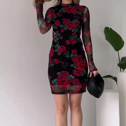 Autumn New Fashion Printed Hip Skirt