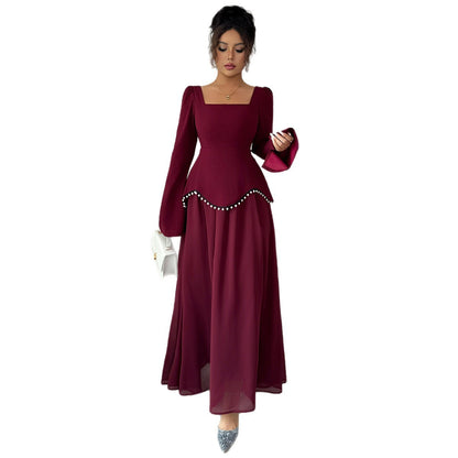 Minimalist Long Sleeve Senior Dress Women's Clothing