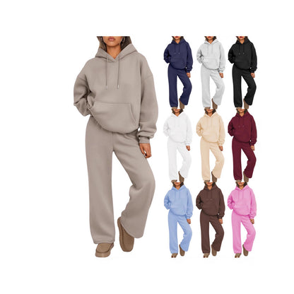 Autumn And Winter Casual Hooded Sweatshirt Oversized Wide-leg