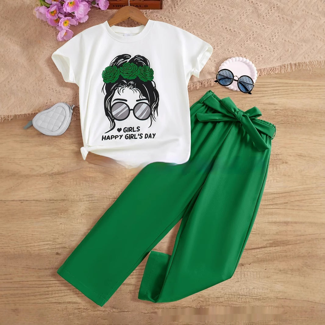 Summer Girls' Breathable Cartoon Suit