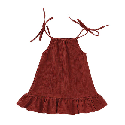 Spring And Summer Girls' Suspender Dress