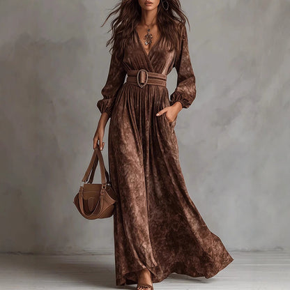 Digital Print Slimming A-line Dress