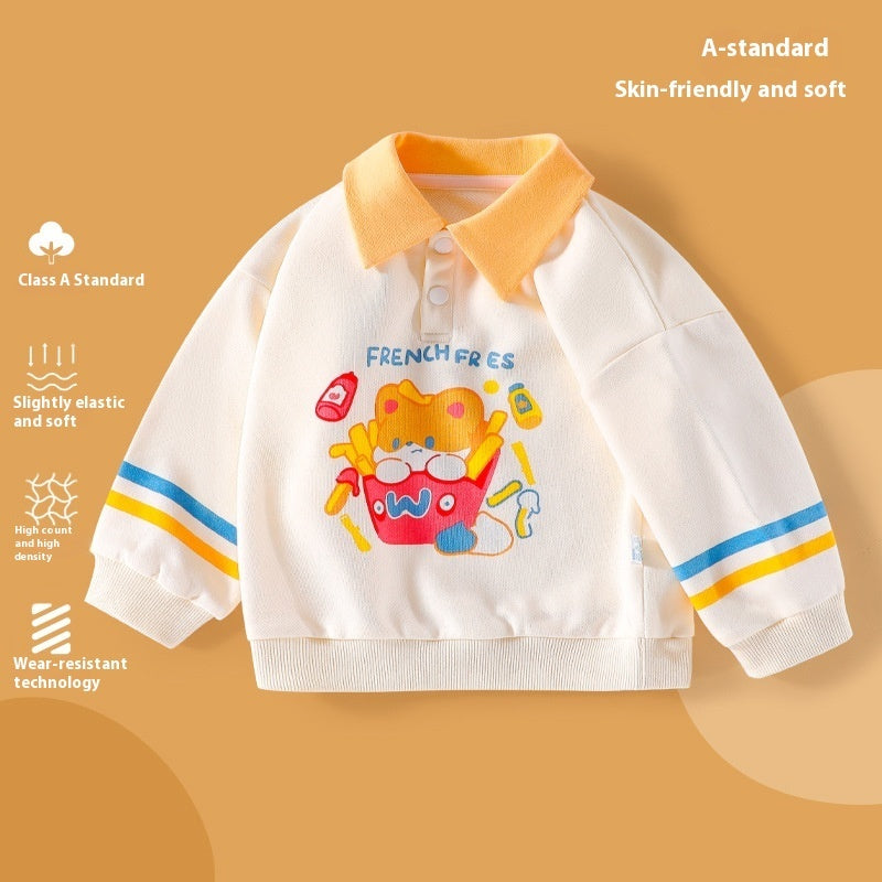 Baby Clothing Spring And Autumn Clothing Top Lapel