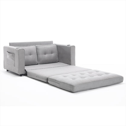 3-in-1 Upholstered Futon Sofa Convertible Sofa Bed,Foldable Tufted Loveseat With Pull Out Sleeper Couch Bed