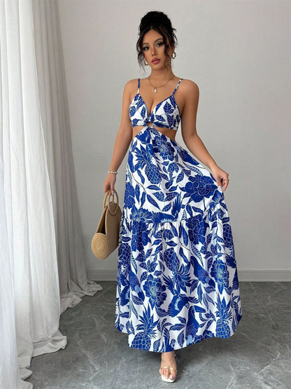 Summer New Halterneck Printed Sexy Elegant Dress