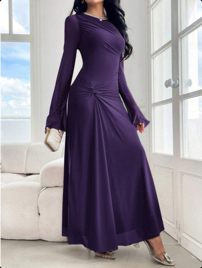 New Trumpet Sleeve Slim-fit Elegant High-elasticity Fashionable Dress