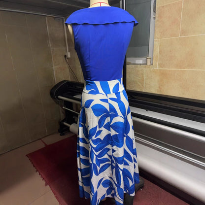 Women's Versatile And Elegant Printed V-neck Dress