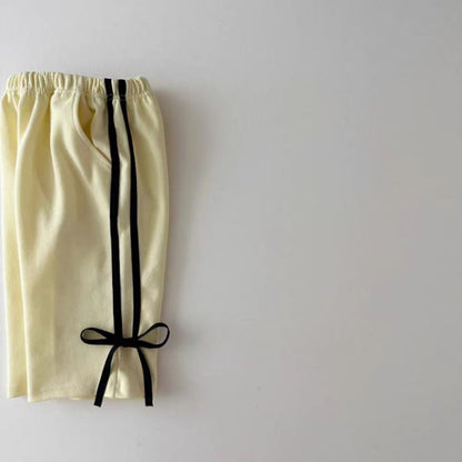 Baby Bowknot Strip Patchwork Sweater Suit All-matching Western Style