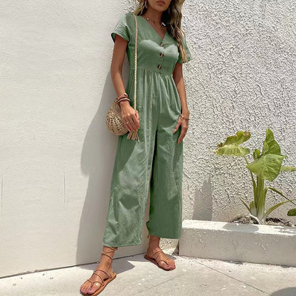 Women's Casual Summer Wide-leg Jumpsuit