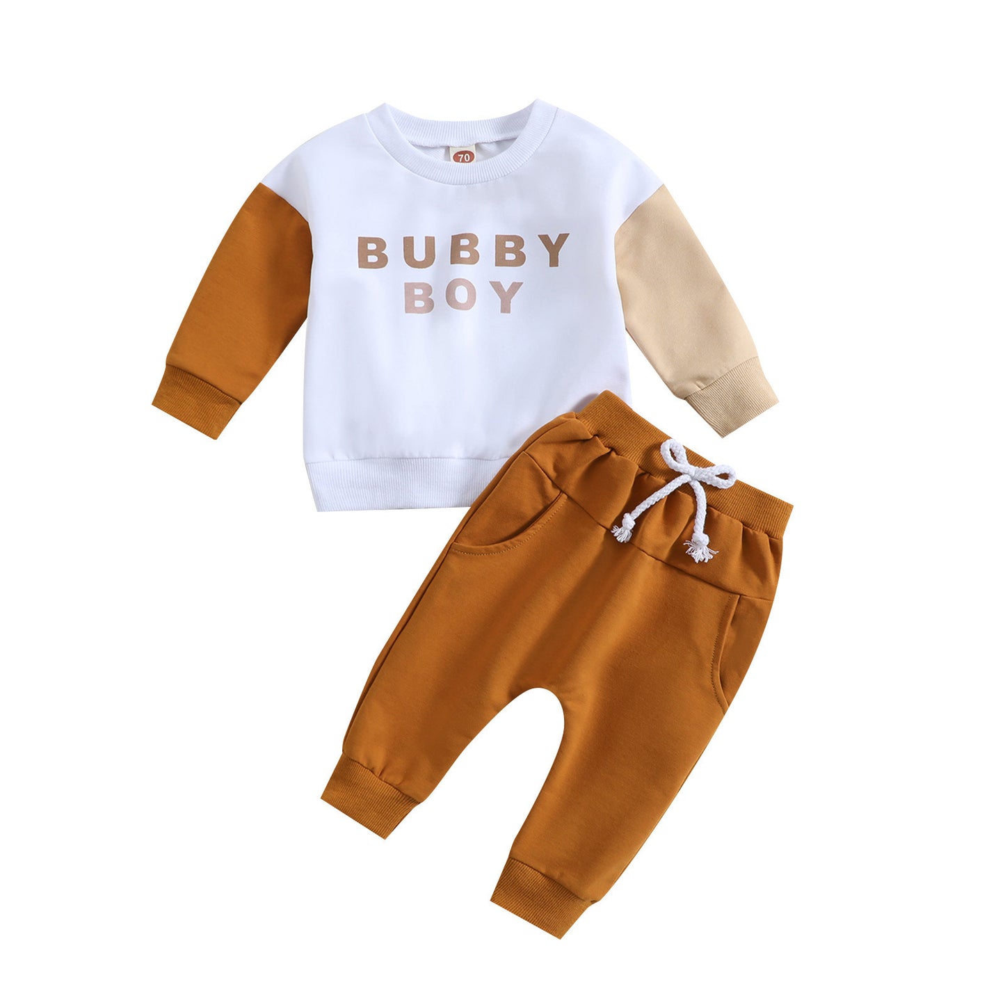 Alphabet Printed Long Sleeved Sweater Solid Color Trousers Two-piece Set