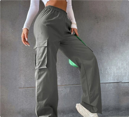 Beltless Trousers High Waist Wide Leg Straight
