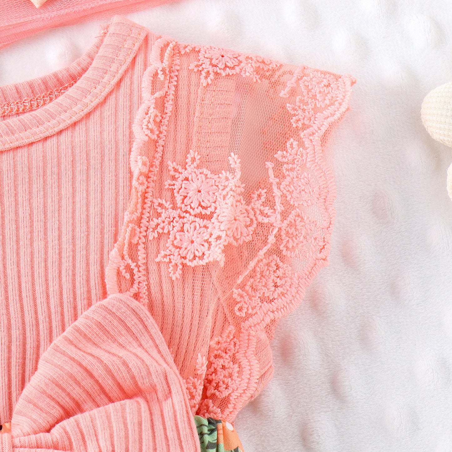 Baby Girl Cute Skirt Print Romper Headscarf