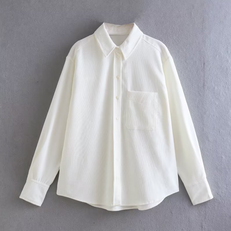 Autumn Women's New Long Sleeve Four-color Corduroy Loose Shirt