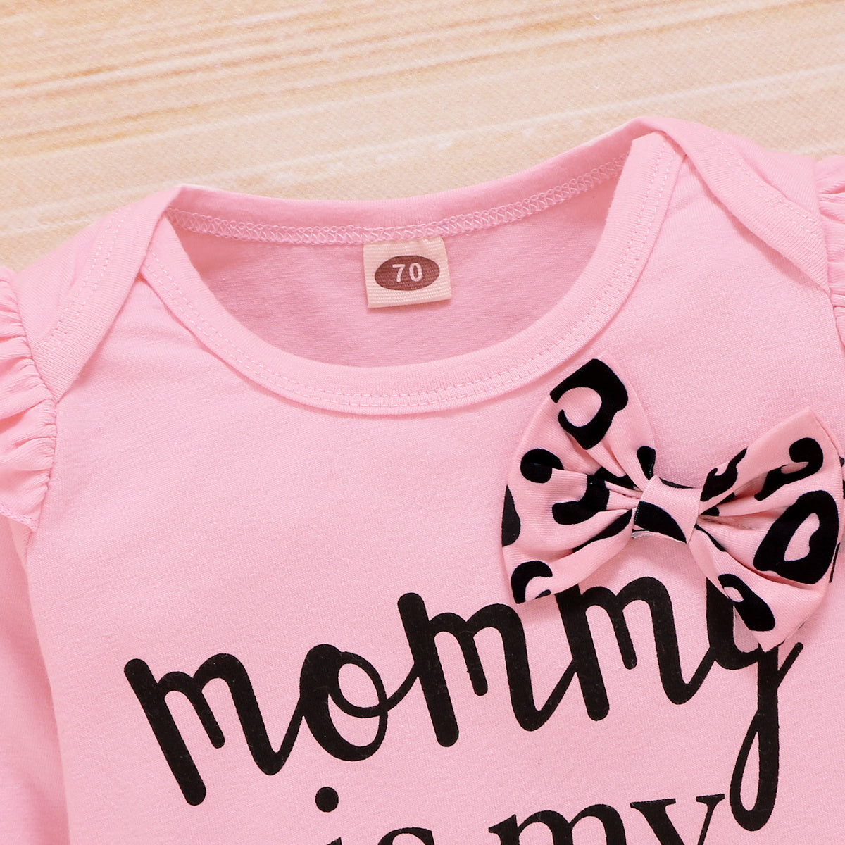 Newborn Long Sleeve Romper Leopard Print Trousers And Headband Three-piece Set