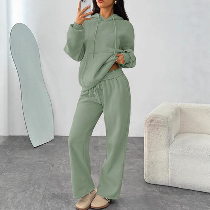 Autumn And Winter Casual Hooded Sweatshirt Oversized Wide-leg