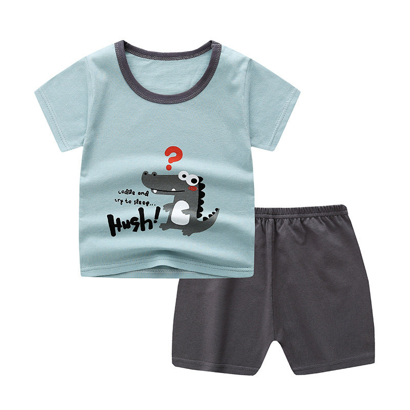 New Children's Short Sleeved Suit Baby  Cotton Short Sleeved