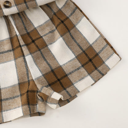 Multicolor Plaid Lapel Cropped Children's Suit