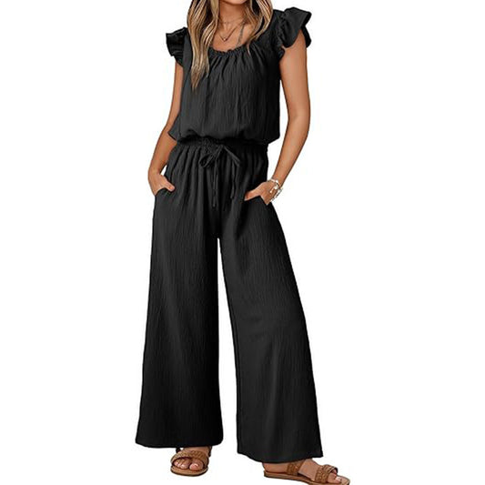 Square Collar Sleeveless Camisole Wide Leg Trousers
