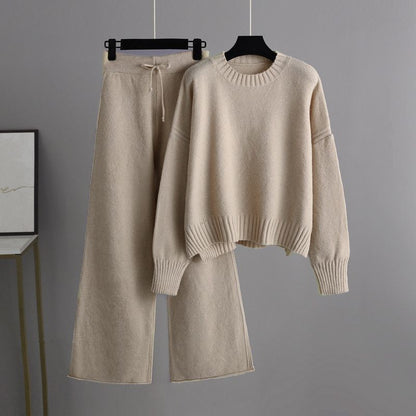 Fashion Casual Knitting Suit Pants Korean Style Loose Women