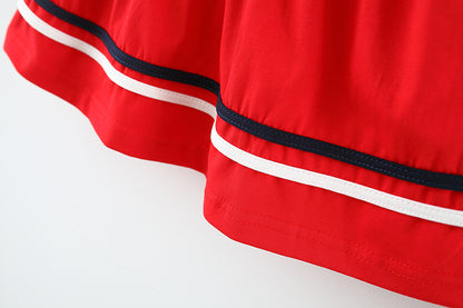 Girls And Children's Doll Collar Color Striped Long-sleeved T-shirt Autumn Female Baby Foreign Style Tops