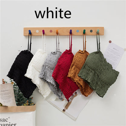 All-match Pleated Short Vest Women's Outer Wear And Inner Wear