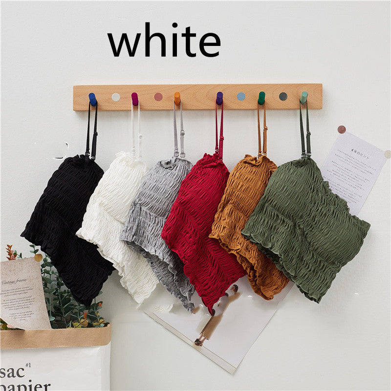 All-match Pleated Short Vest Women's Outer Wear And Inner Wear