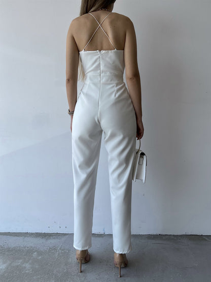 European And American Sexy V-neck Strap Slim Fit Bodysuit