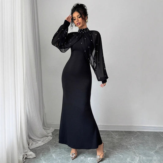 Women's Autumn Lace Panel Bodycon Dress