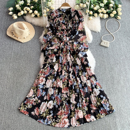 Women's New Cinched Pleated Elegant Dress