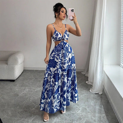 Summer New Halterneck Printed Sexy Elegant Dress