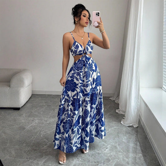 Summer New Halterneck Printed Sexy Elegant Dress