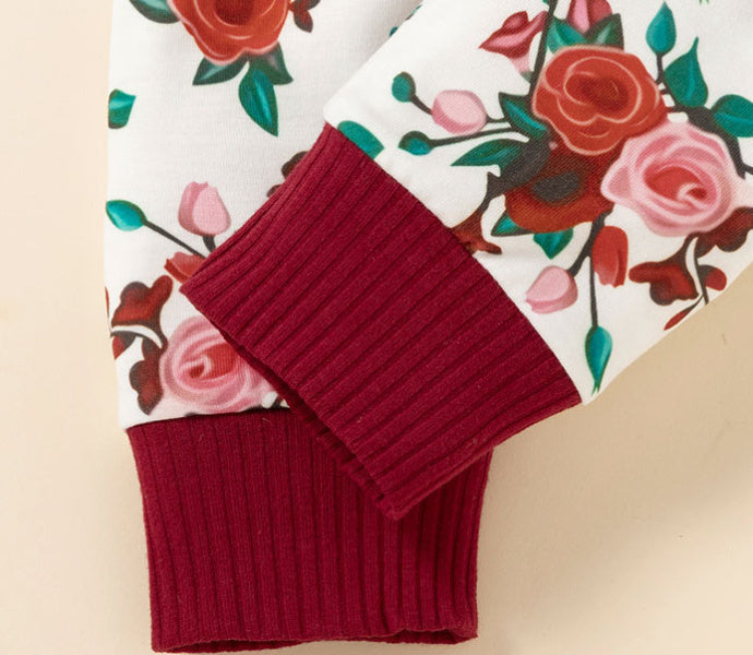 Girls' Fashion Tight Romper With Printed Trousers