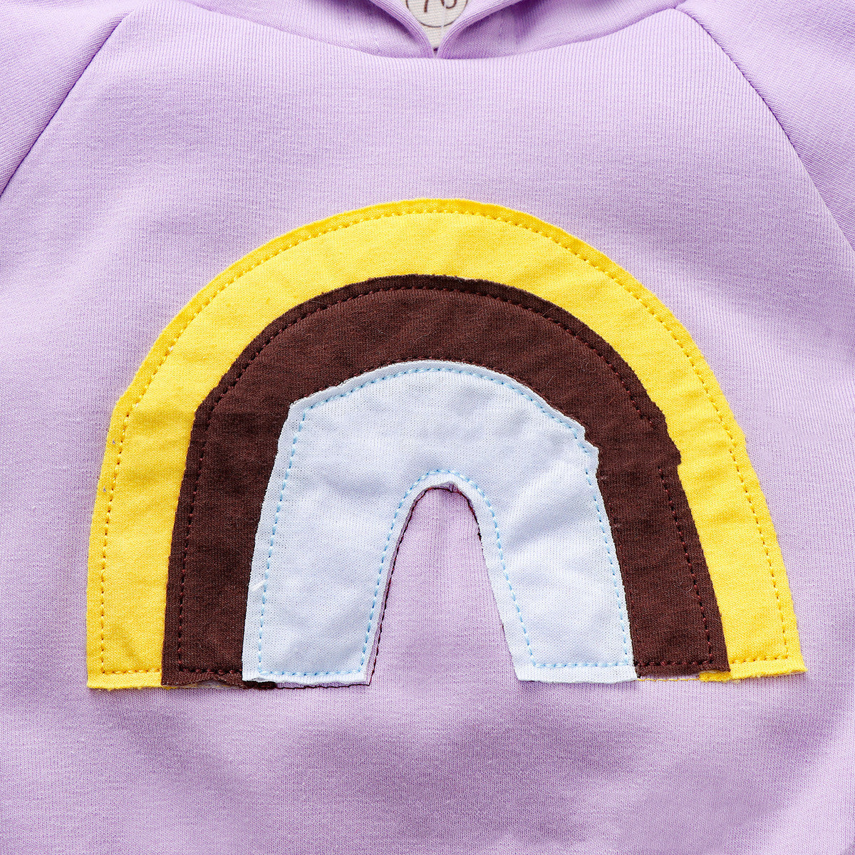 Wool Pull Frame Embroidered Rainbow Two-piece Set