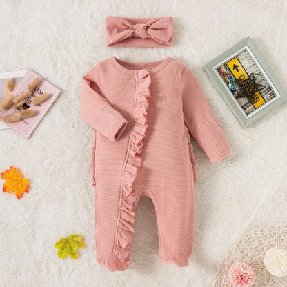Zipper Lace Candy Color Pit Strip Cloth Foot Romper