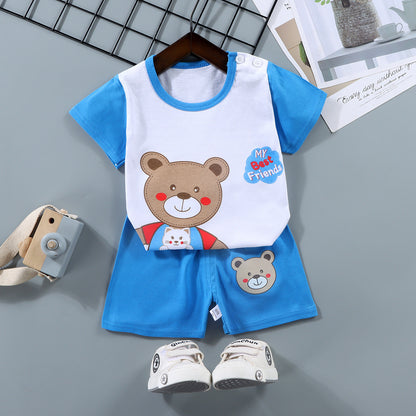Children's Short-sleeved Suit Pure Cotton