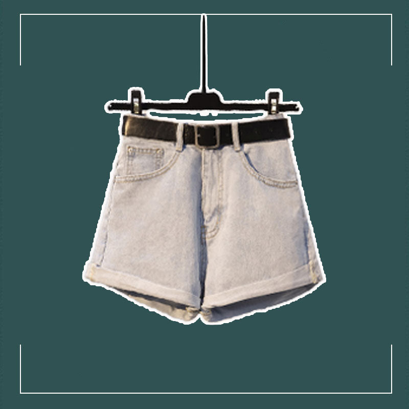 Retro New Age-reducing Sunscreen Shirt Denim Shorts Two-piece Suit