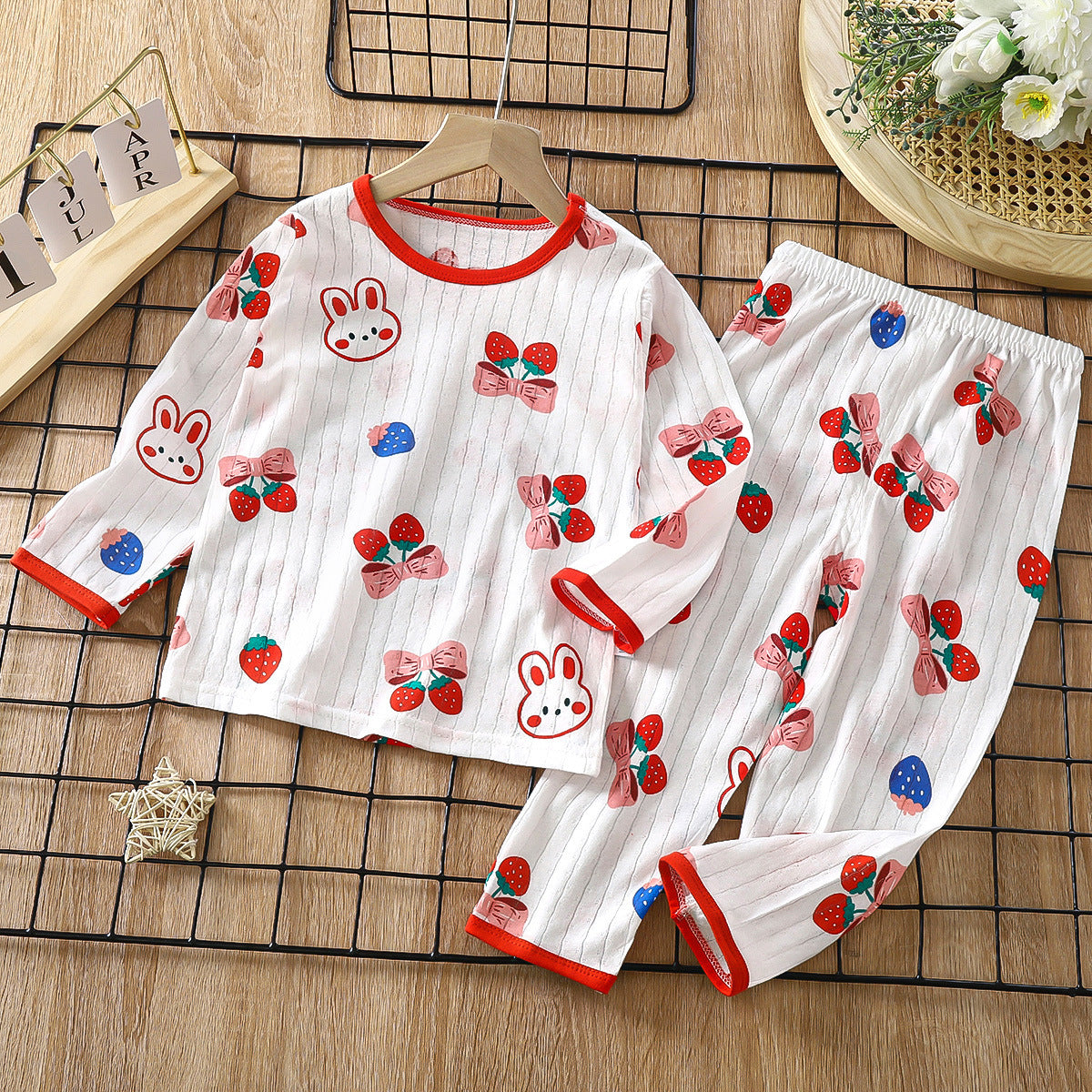 Children's Cotton Homewear Suit Long-sleeve Air Conditioning Clothes