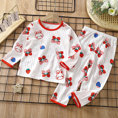 Children's Cotton Homewear Suit Long-sleeve Air Conditioning Clothes