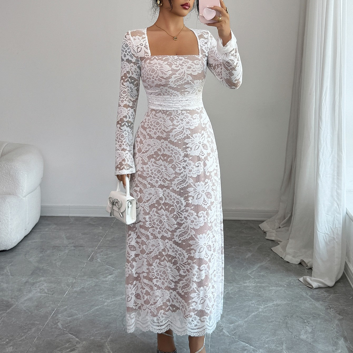 Elegant And High-end Lace Dress In European And American Style