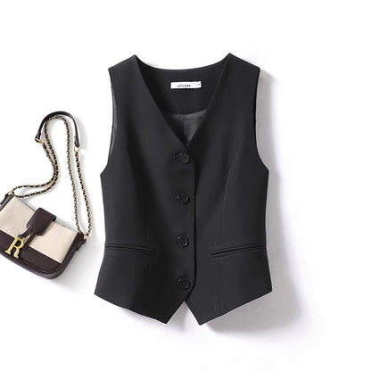 Women's Waistcoat Black Short Vest